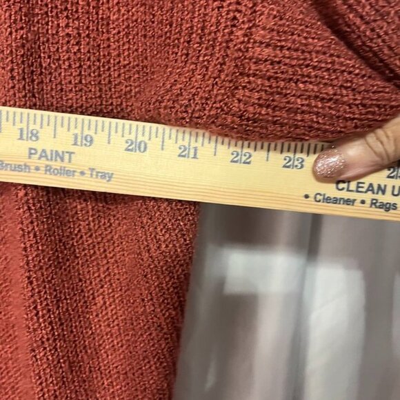 Dreamers Rust Open Front Pocket Cardigan Sweater Women’s Size L Cozy Knit Longli - Picture 4 of 6